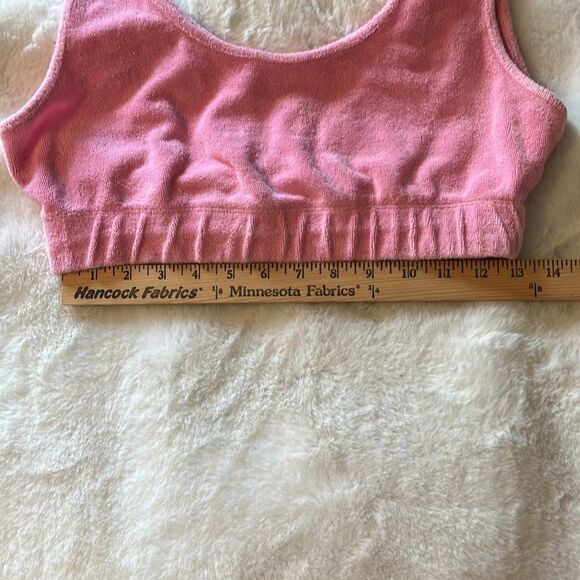ZARA Bubblegum Pink Terry Crop Top Size Large - Picture 7 of 12